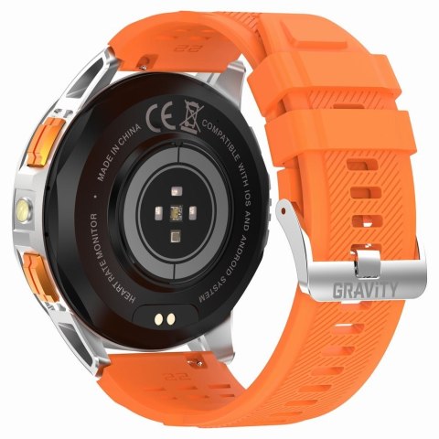Smartwatch Gravity GT24-4 GPS AMOLED (Czarny + Pomarańczowy)