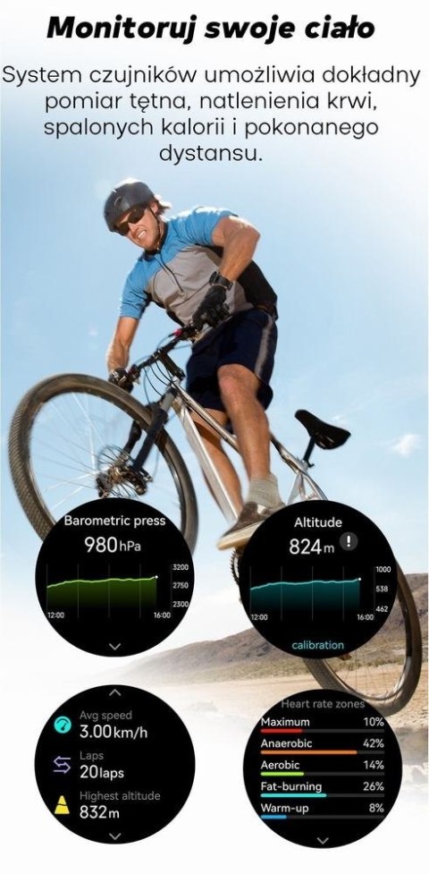 Smartwatch Gravity GT24-4 GPS AMOLED (Czarny + Pomarańczowy)