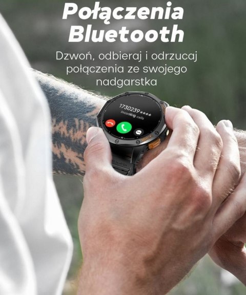 Smartwatch Gravity GT24-4 GPS AMOLED (Czarny + Pomarańczowy)