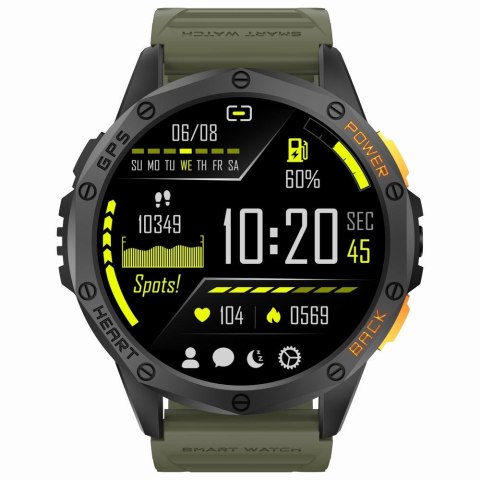 Smartwatch Gravity GT24-5 GPS AMOLED (Czarny + Zielony Pasek)