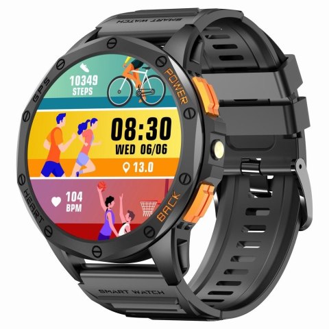 Smartwatch Gravity GT24-5 GPS AMOLED (Czarny + Zielony Pasek)