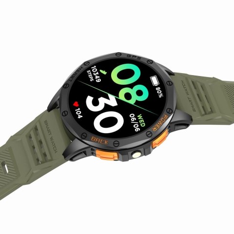 Smartwatch Gravity GT24-5 GPS AMOLED (Czarny + Zielony Pasek)