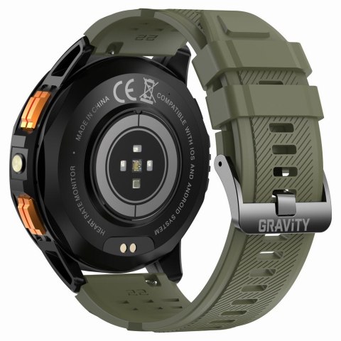Smartwatch Gravity GT24-5 GPS AMOLED (Czarny + Zielony Pasek)
