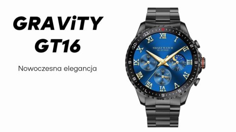 Smartwatch Gravity GT16-1 Złoty na Stalowej Bransolecie