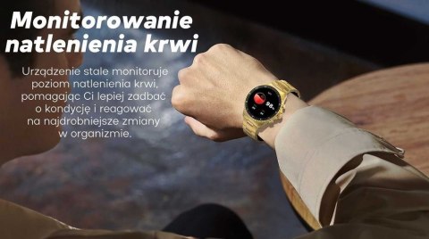 Smartwatch Gravity GT16-1 Złoty na Stalowej Bransolecie