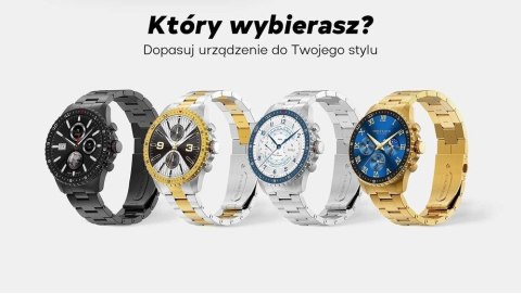Smartwatch Gravity GT16-1 Złoty na Stalowej Bransolecie
