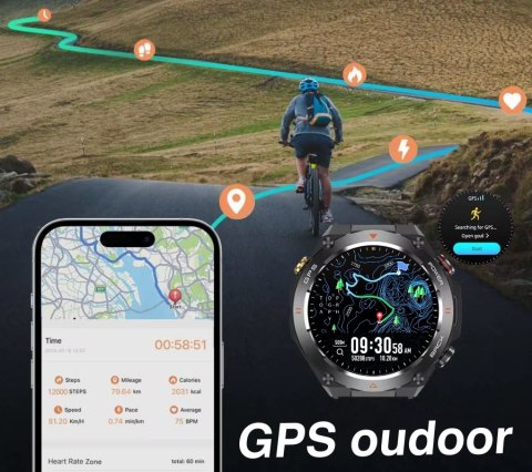Smartwatch Sportowy Rubicon RNCF37 z GPS i Baterią 650mAh