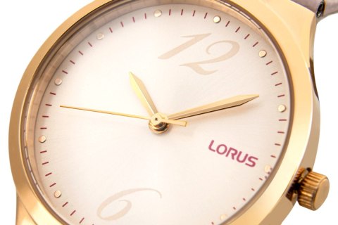Zegarek damski Lorus Lady RG210UX9 różowe złoto pudrowy róż