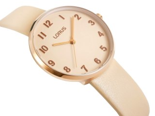 Zegarek damski Lorus Lady RG220SX9 różowe złoto karmelowy