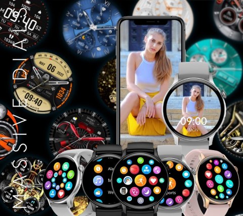 Smartwatch Damski Rubicon RNCF10 AMOLED Bluetooth Call Srebrny