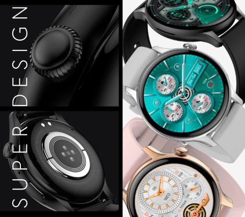 Smartwatch Damski Rubicon RNCF10 AMOLED Bluetooth Call Srebrny