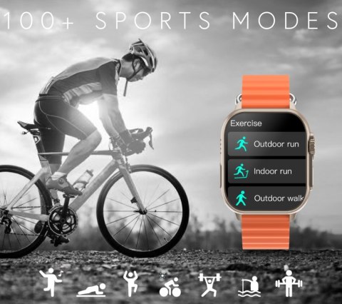 Smartwatch Męski Rubicon RNCF17 Tytan/Orange Bluetooth Call