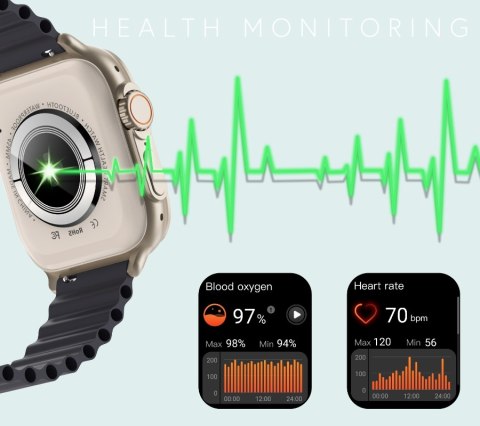 Smartwatch Męski Rubicon RNCF17 Tytan/Orange Bluetooth Call