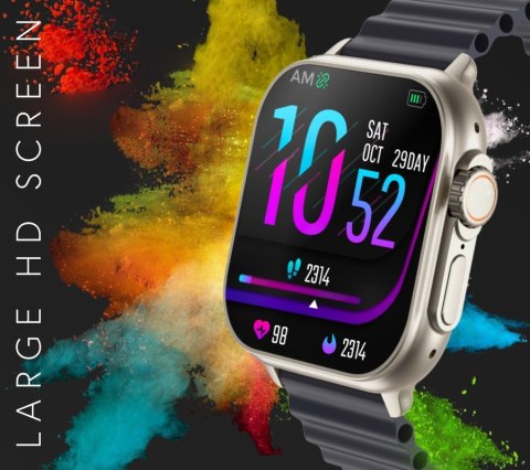 Smartwatch Męski Rubicon RNCF17 Tytan/Orange Bluetooth Call