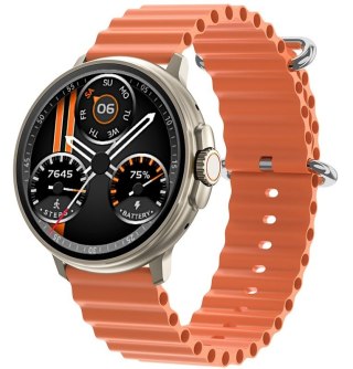 Smartwatch Rubicon RNCF15 Tytanowy ze złotą kopertą i paskiem Orange
