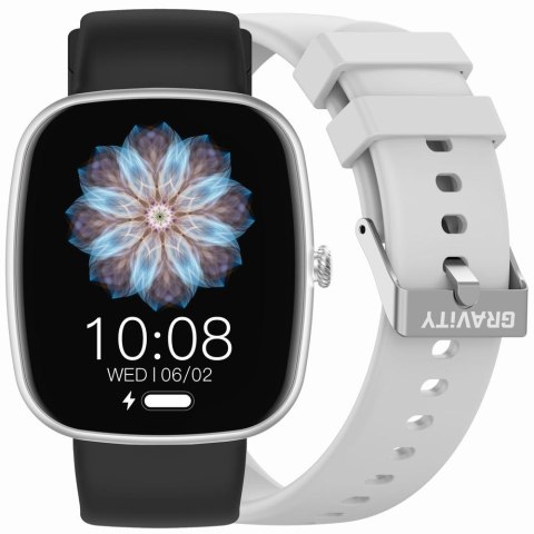 Smartwatch Damski Gravity GT18-5 Srebrny + Szary Pasek