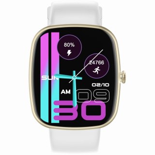 Smartwatch damski Gravity GT18-8 beżowy + dodatkowy biały pasek