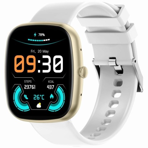 Smartwatch damski Gravity GT18-8 beżowy + dodatkowy biały pasek