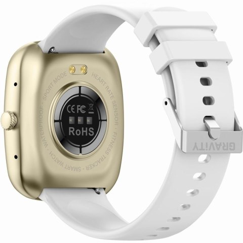 Smartwatch damski Gravity GT18-8 beżowy + dodatkowy biały pasek