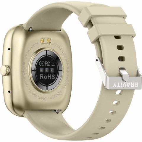 Smartwatch damski Gravity GT18-8 beżowy + dodatkowy biały pasek