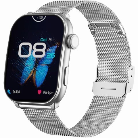 Smartwatch damski Gravity GT28-10 srebrny + pasek i bransoleta