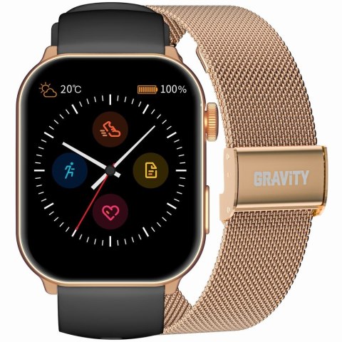 Smartwatch damski Gravity GT28-5 złoty + pasek i bransoleta