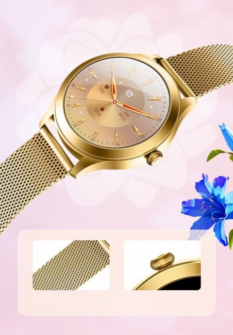 Smartwatch Gravity GT25-2 PRO Biało-Złoty 2 paski