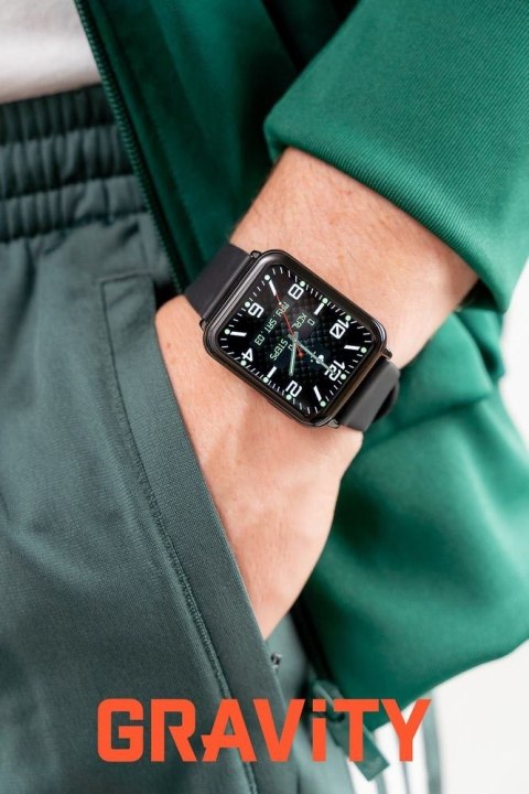 Smartwatch Gravity GT17-7 - Czarny, AMOLED, 2 Paski