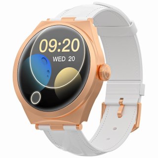 Smartwatch Gravity GT25-5 Różowe Złoto z Białym Paskiem
