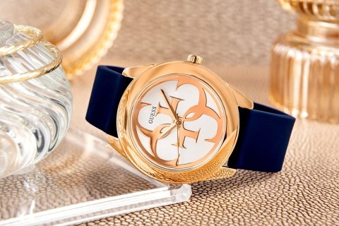 Zegarek damski Guess Twist W0911L6 - granat i różowe złoto