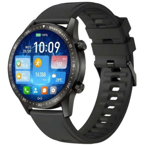 Smartwatch Gravity GT10-4 Czarny z brązowym paskiem skórzanym