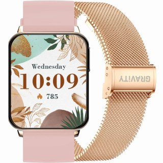 Smartwatch Gravity GT17-1 Różowe Złoto + 2 Paski
