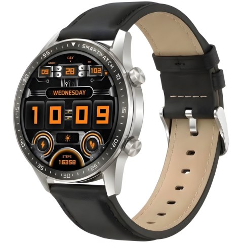 Smartwatch Gravity GT10-7 Srebrny z 2 Paskami (Silikon i Skóra)
