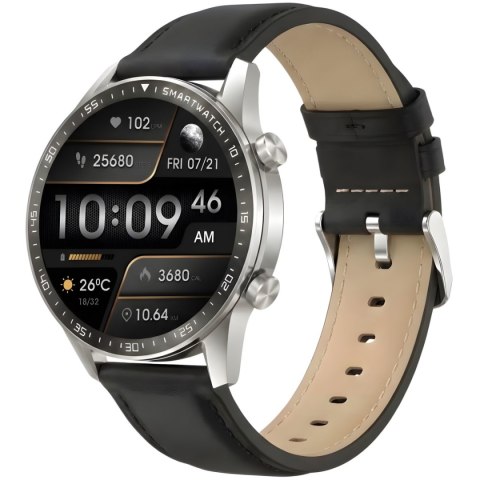 Smartwatch Gravity GT10-7 Srebrny z 2 Paskami (Silikon i Skóra)