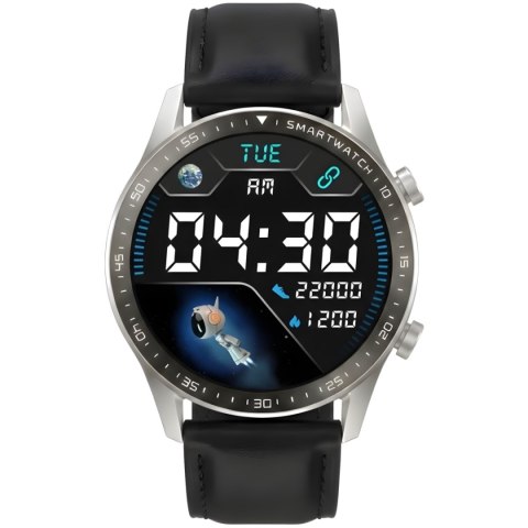 Smartwatch Gravity GT10-7 Srebrny z 2 Paskami (Silikon i Skóra)