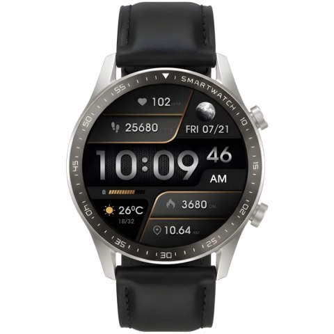Smartwatch Gravity GT10-7 Srebrny z 2 Paskami (Silikon i Skóra)