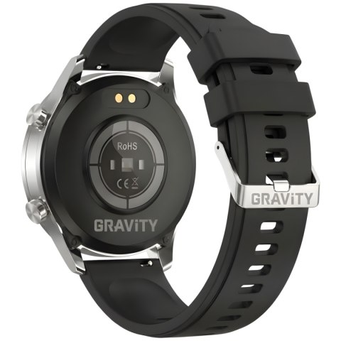 Smartwatch Gravity GT10-7 Srebrny z 2 Paskami (Silikon i Skóra)
