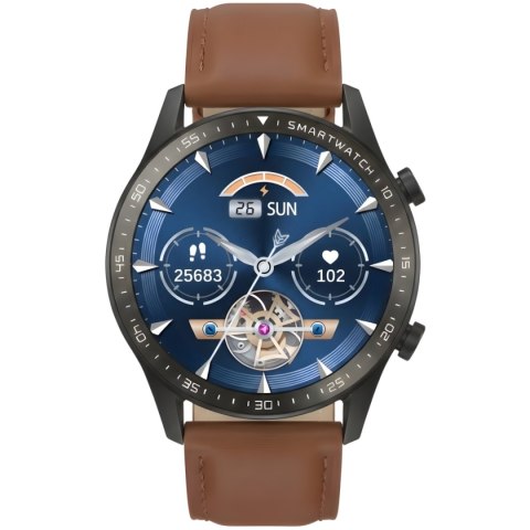 Smartwatch Gravity GT10-8 Srebrny z 2 Paskami (Silikon i Skóra)