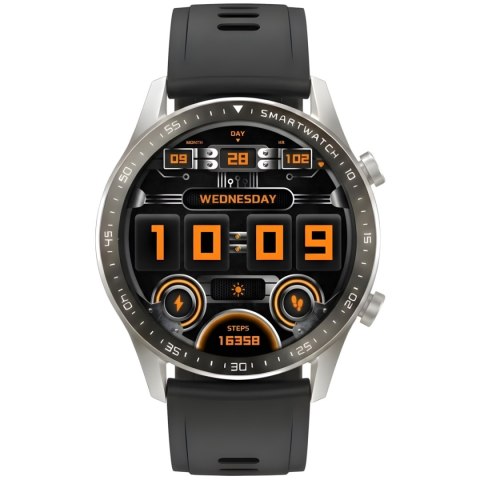Smartwatch Gravity GT10-8 Srebrny z 2 Paskami (Silikon i Skóra)