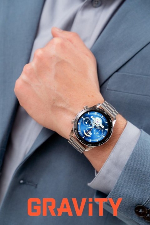 Smartwatch Gravity GT10-6 Srebrny z Bransoletą i Paskiem