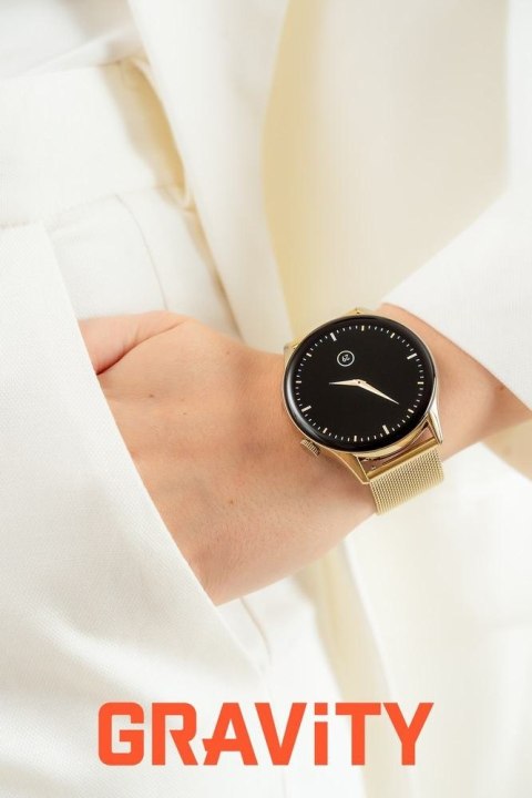 Smartwatch Gravity GT11-1 Złoty z Bransoletą i Czarnym Paskiem