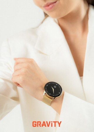 Smartwatch Gravity GT11-2 Złoty z Bransoletą i Białym Paskiem