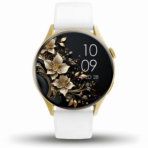 Smartwatch Gravity GT11-2 Złoty z Bransoletą i Białym Paskiem