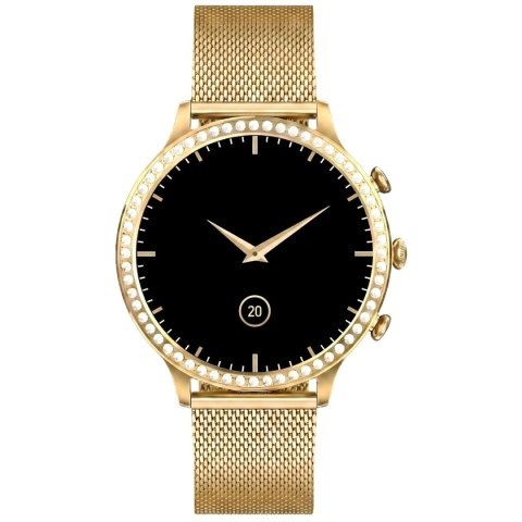 Smartwatch Gravity GT5-1 Złoty - Złota Bransoleta i Czarny Pasek