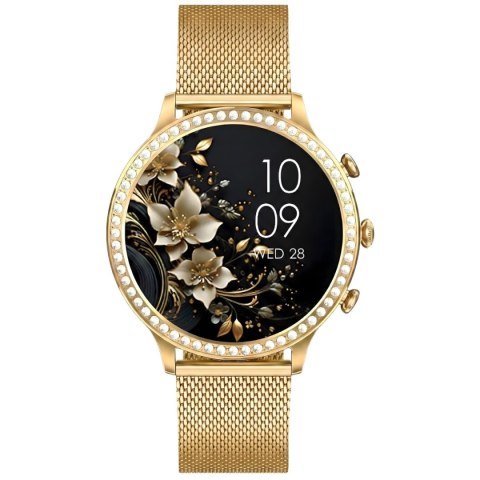 Smartwatch Gravity GT5-1 Złoty - Złota Bransoleta i Czarny Pasek