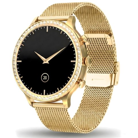 Smartwatch Gravity GT5-2 Złoty - Złota Bransoleta i Biały Pasek