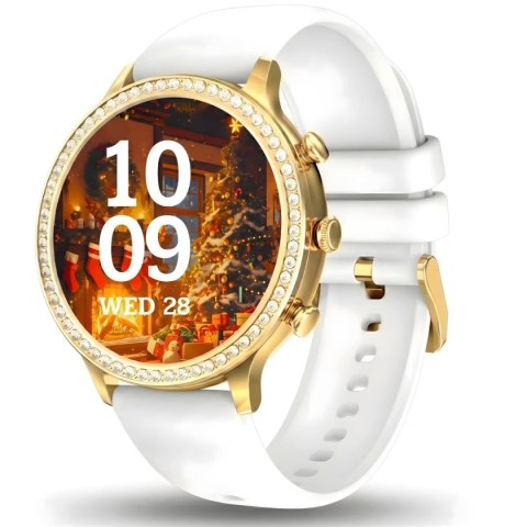 Smartwatch Gravity GT5-2 Złoty - Złota Bransoleta i Biały Pasek