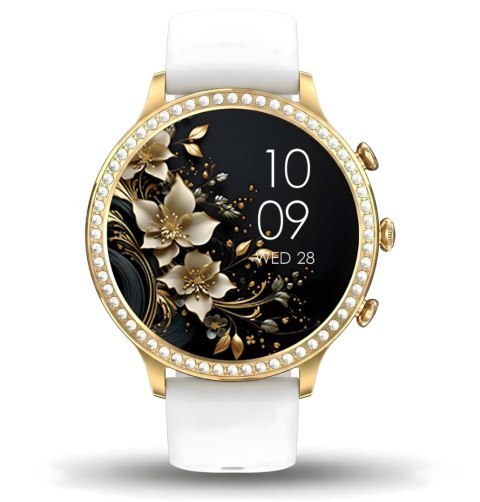 Smartwatch Gravity GT5-2 Złoty - Złota Bransoleta i Biały Pasek