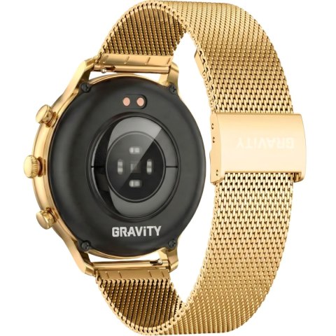Smartwatch Gravity GT5-4 Złoty - Złota Bransoleta i Błękitny Pasek