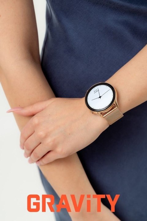 Smartwatch Gravity GT11-6 Różowe Złoto Pasek + Bransoleta